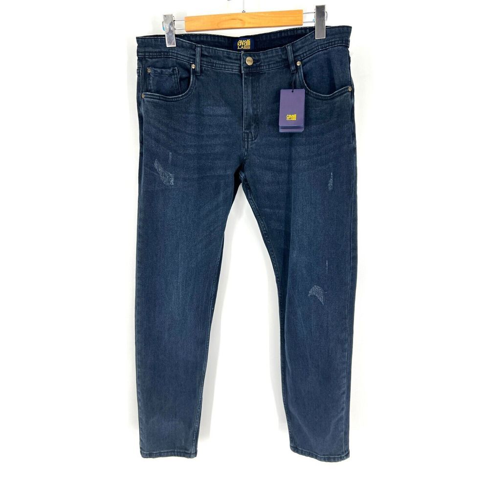 CAVALLI CLASS SLIM STRAIGHT‎ Distressed Jeans Size 36 X 30 OXJ211 DS028 NWT